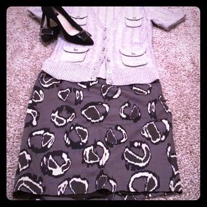 Grey black and white skirt